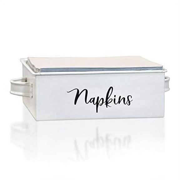 Home Acre Designs Collection Napkin Holder-Farmhouse Kitchen Decor-Napkin Holders for Tables-Napkin Holders for Kitchen-Rustic Napkin Dispenser-White and Black Napkin Holder-Farmhouse Napkin Holder