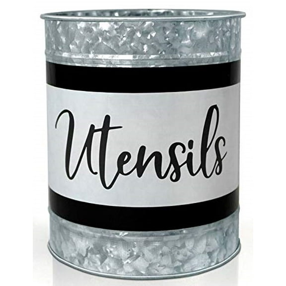 Home Acre Galvanized Steel Rustic Design 54 x 54 x 67 1-Compartment Kitchen Utensil Organizer