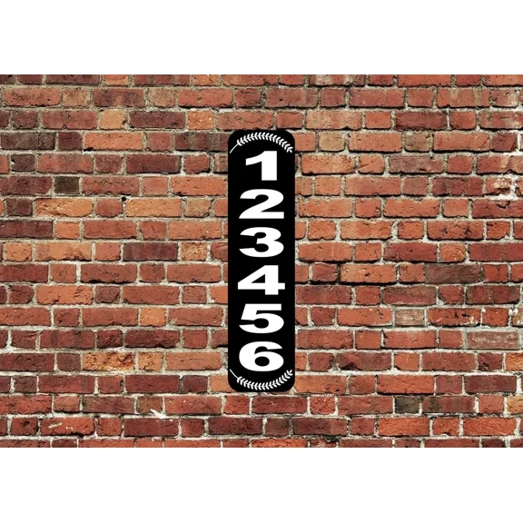 Home Address Sign Aluminum 3 X 12 Custom Personalized House Number Plaque Vert