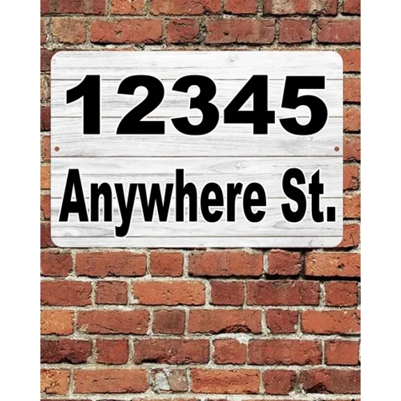 Home Address Sign Aluminum 8" X 12" Custom Personalized Number Street Plaque