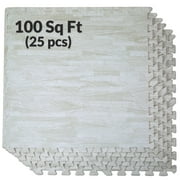 Home Aesthetics 100 Sq. Ft 3/8 Inch Thick Interlocking Foam Mats Flooring, White