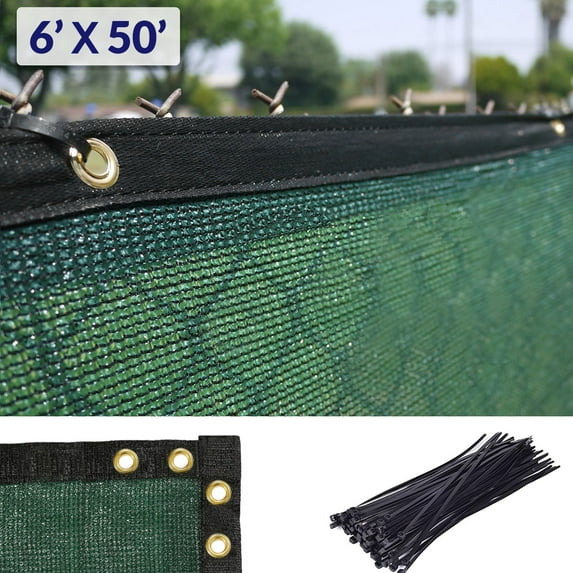 Home Aesthetics 6' x 50' Privacy Fence Screen Mesh Fabric Windscreen Privacy