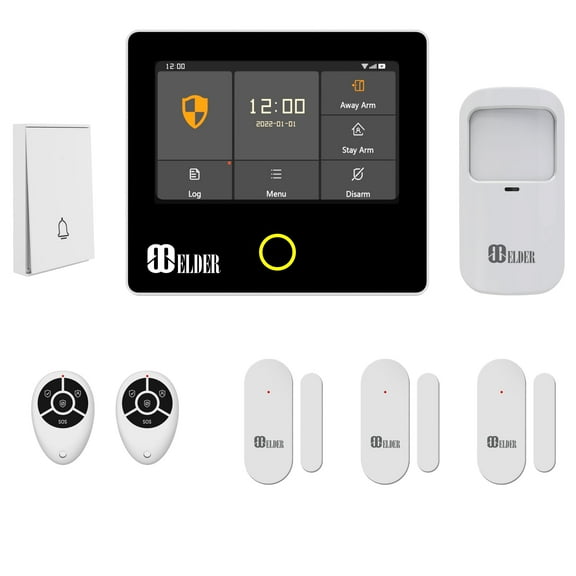 Home Alarm System Security Wireless Smart 8-Piece Kit DIY, WiFi & 4G Touch Panel, Doorbell, Motion & Door Alarm Sensor Security, Smart Home Burglar Alarm System & Business Security, Elder Brand