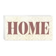 thumbnail image 1 of Home Almond Damask Raspberry 10 x 5 Wood Tabletop Sign Plaque, 1 of 4