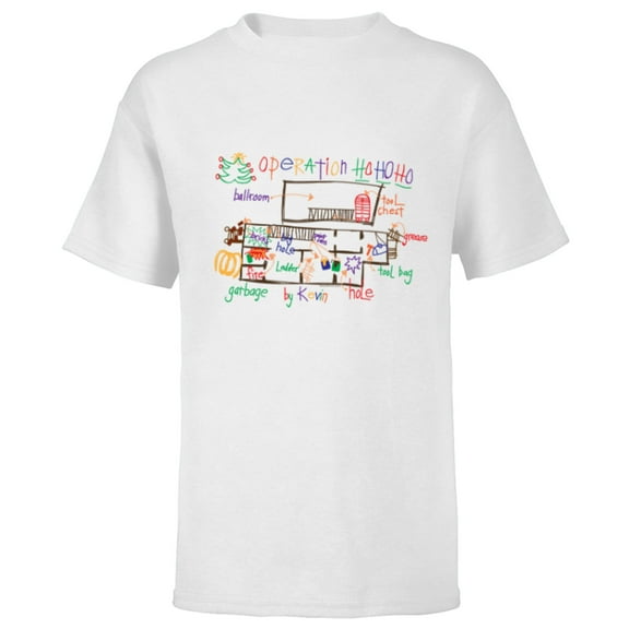 Home Alone 2 Christmas Kevin’s Drawing Operation Ho Ho Ho - Short Sleeve T-Shirt for Kids - Customized-White