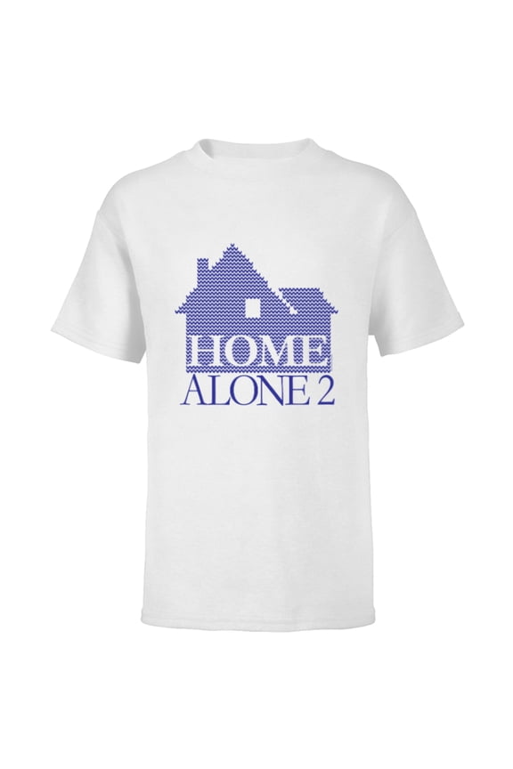 Home Alone 2 House Logo Holiday Christmas Sweater Pattern - Short Sleeve T-Shirt for Kids - Customized-White