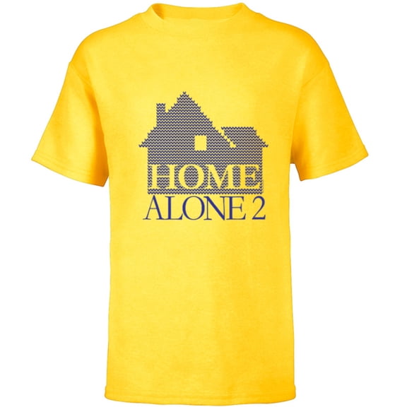 Home Alone 2 House Logo Holiday Christmas Sweater Pattern - Short Sleeve T-Shirt for Kids - Customized-Yellow