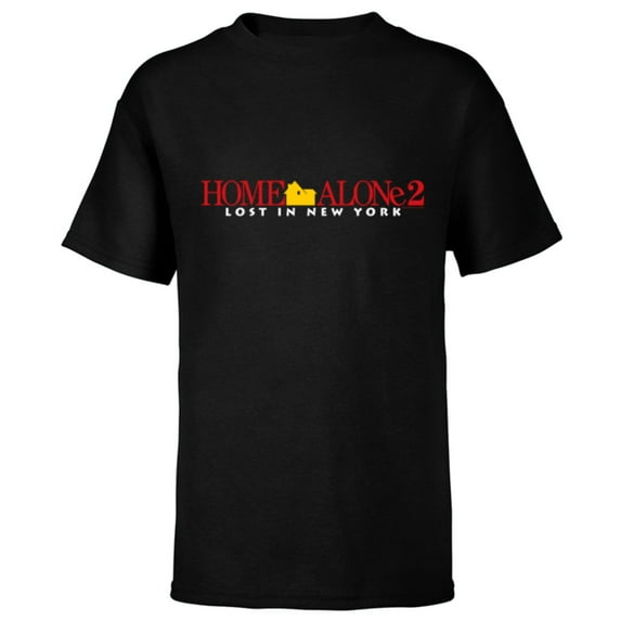 Home Alone 2: Lost in New York Official Movie Logo - Short Sleeve T-Shirt for Kids - Customized-Black