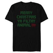 Home Alone 2 Merry Christmas Ya Filthy Animal Sweater Print - Short Sleeve Blended T-Shirt for Adults - Customized-Black