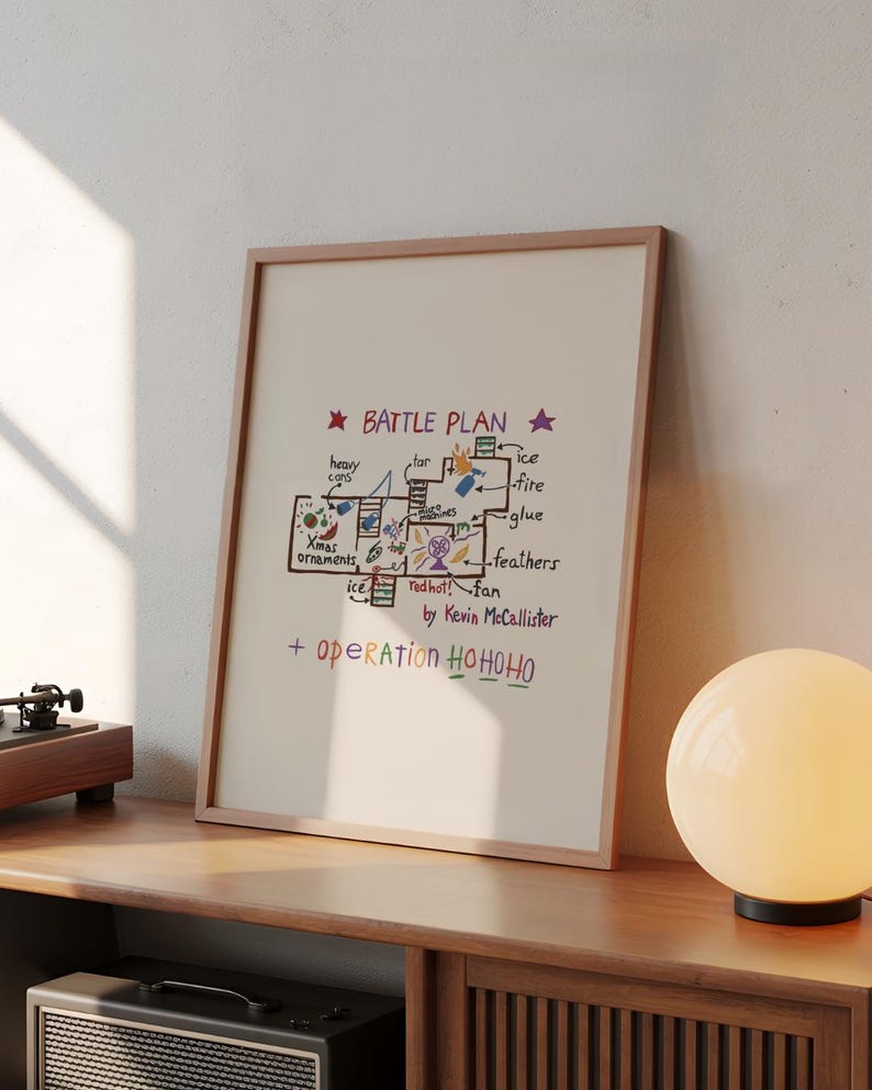 Home Alone Battle Plan Printable Poster Kevin McCallister Christmas