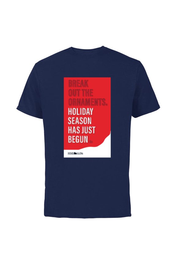 Home Alone Break Out the Ornaments Holiday Season Has Begun - Short Sleeve Cotton T-Shirt for Adults - Customized-Navy