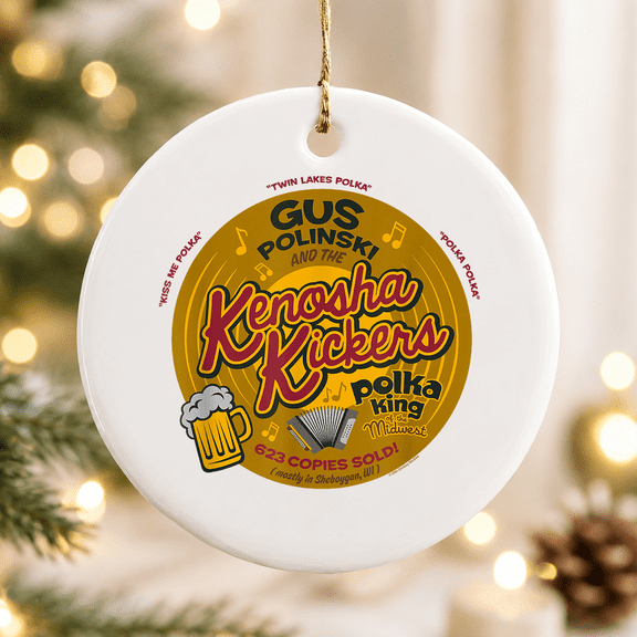 Home Alone Christmas Gus Polinski Kenosha Kickers Polka King Tree Ornament, Holiday Keepsake Gift, Ceramic Ornament