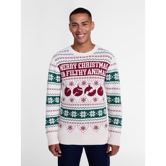 Home Alone Men's and Big Men's Filthy Animal Holiday Sweater, Sizes XS-3XL