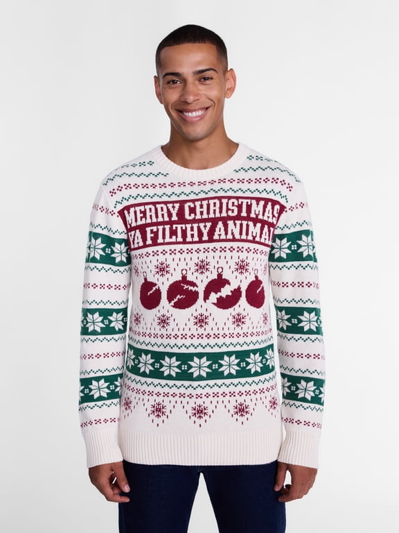 Men's and Big Men's Filthy Animal Holiday Sweater, Sizes XS-3XL