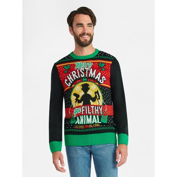 Home Alone Men's and Big Men's Filthy Animal Christmas Sweater, Sizes S-3XL