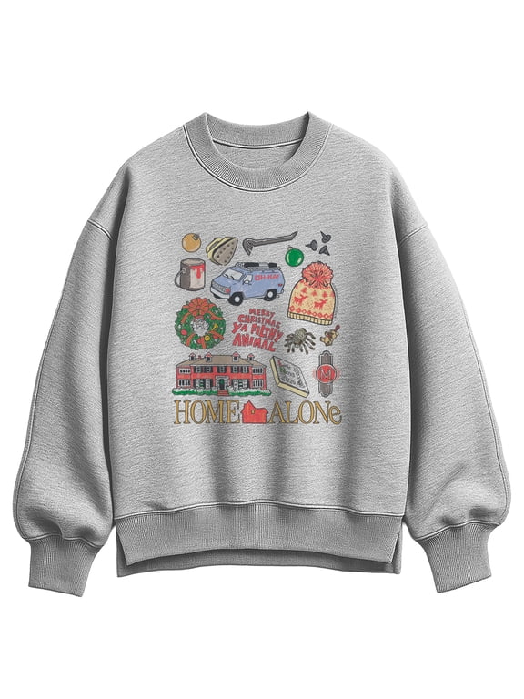 - Icon Grid Women's Oversized Fleece Crew Sweatshirt