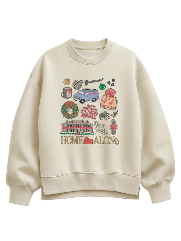 - Icon Grid Women's Oversized Fleece Crew Sweatshirt
