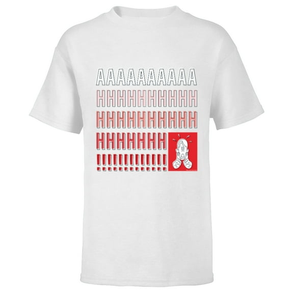 Home Alone Kevin McCallister “AAAAAHHHHHH!!!!!” Scream Funny - Short Sleeve T-Shirt for Kids - Customized-White