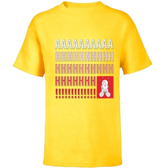 Home Alone Kevin McCallister “AAAAAHHHHHH!!!!!” Scream Funny - Short Sleeve T-Shirt for Kids - Customized-Yellow