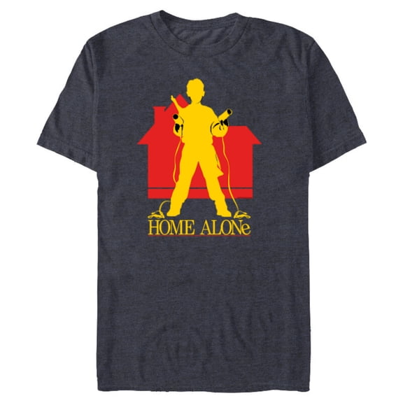 Home Alone Kevin McCallister Silhouette House Logo Retro - Short Sleeve Blended T-Shirt for Adults - Customized-Navy Heather