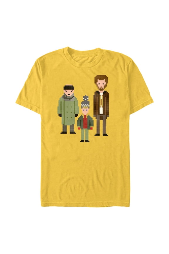 Home Alone Kevin and the Wet Bandits Cross-Stitch Pattern - Short Sleeve Blended T-Shirt for Adults - Customized-Yellow