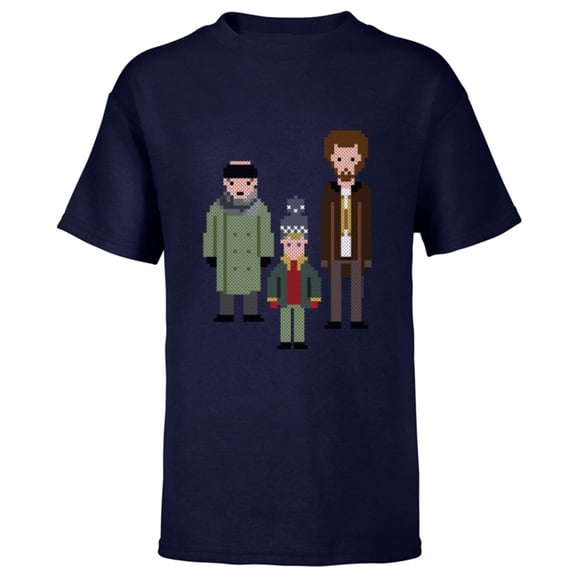 Home Alone Kevin and the Wet Bandits Cross-Stitch Pattern - Short Sleeve T-Shirt for Kids - Customized-Navy