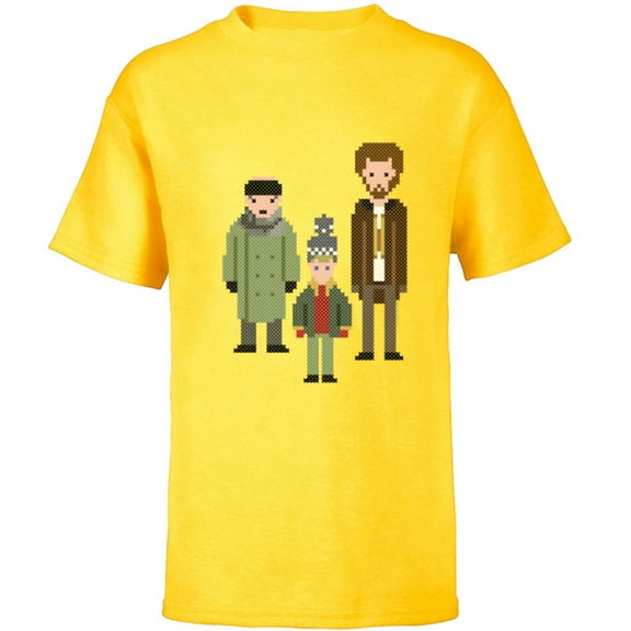 Home Alone Kevin and the Wet Bandits Cross-Stitch Pattern - Short Sleeve T-Shirt for Kids - Customized-Yellow