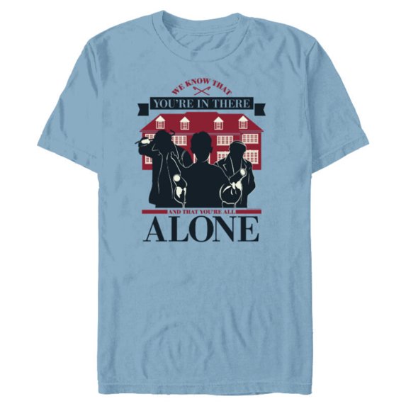 Home Alone Kevin vs. Wet Bandits We Know You’re in There - Short Sleeve Blended T-Shirt for Adults - Customized-Ocean Blue