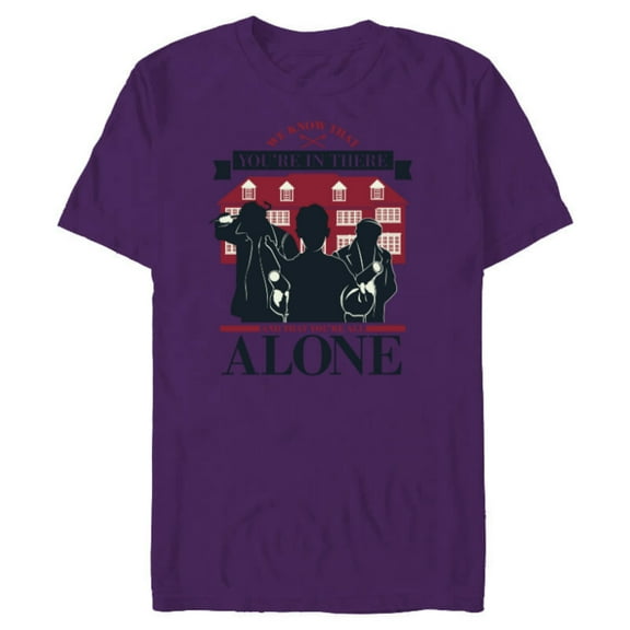 Home Alone Kevin vs. Wet Bandits We Know You’re in There - Short Sleeve Blended T-Shirt for Adults - Customized-Purple