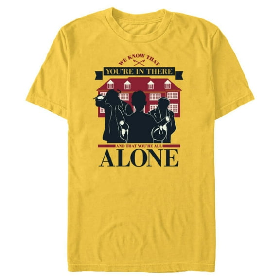 Home Alone Kevin vs. Wet Bandits We Know You’re in There - Short Sleeve Blended T-Shirt for Adults - Customized-Yellow