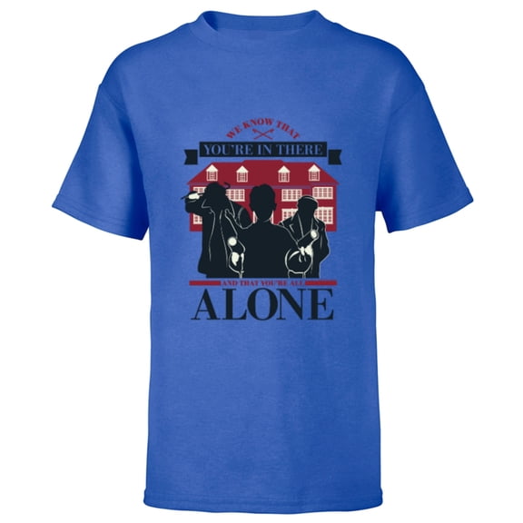Home Alone Kevin vs. Wet Bandits We Know You’re in There - Short Sleeve T-Shirt for Kids - Customized-Royal