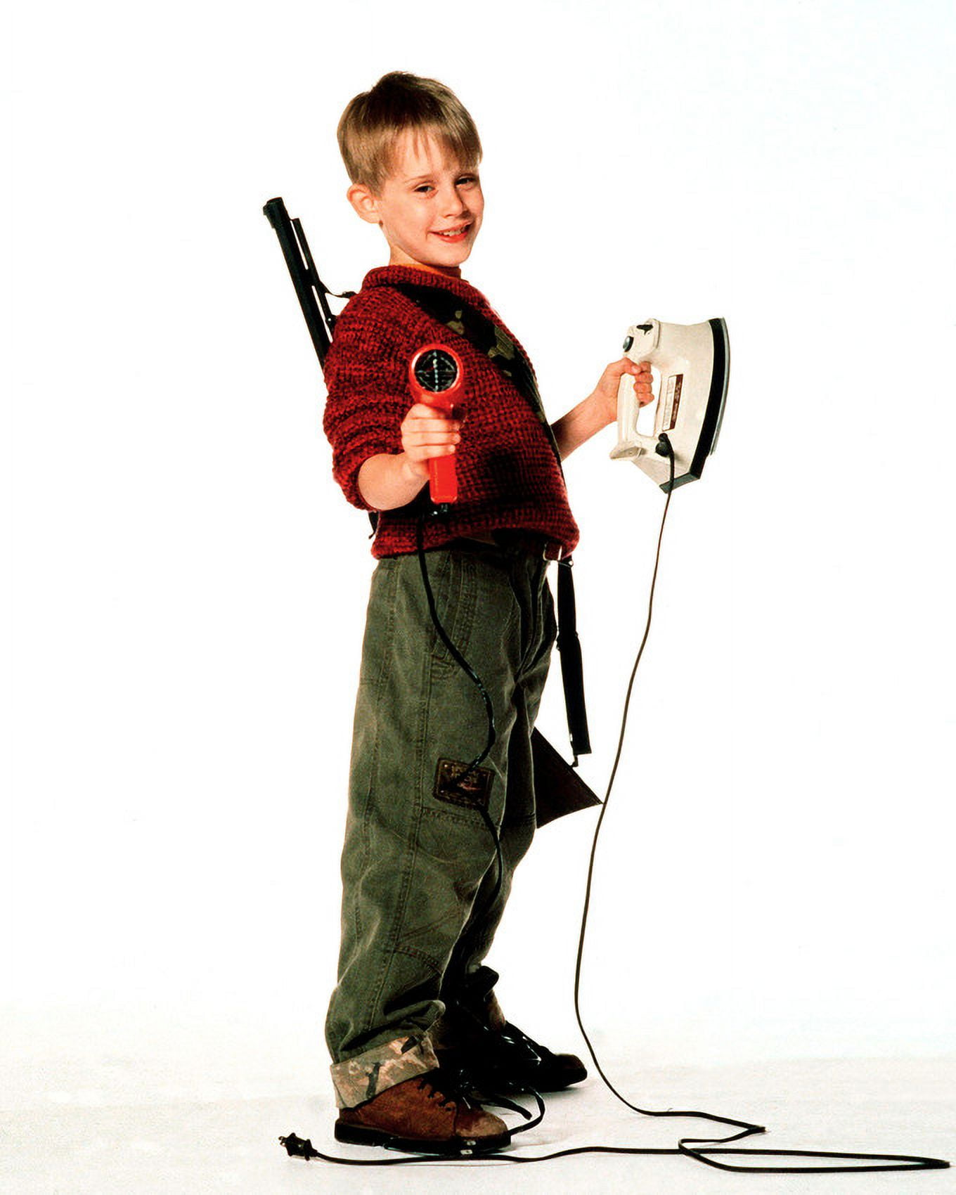 Home Alone Macaulay Culkin With Hair Dryer And Iron 24X36 Classic Hollywood Poster