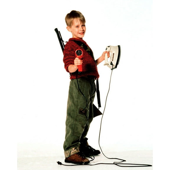 Home Alone Macaulay Culkin With Hair Dryer And Iron 24X36 Classic Hollywood Poster