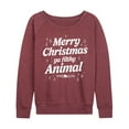 thumbnail image 1 of Home Alone - Merry Christmas Filthy Animal - Women's French Terry Long Sleeve Shirt, 1 of 4