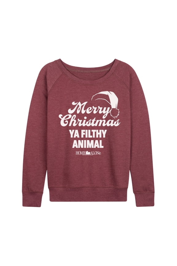 - Merry Christmas Ya Filthy Animal - Women's French Terry Long Sleeve Pullover