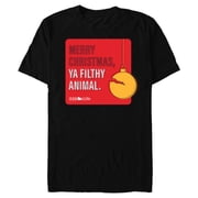Home Alone Movie Quote Merry Christmas, Ya Filthy Animal - Short Sleeve Blended T-Shirt for Adults - Customized-Black