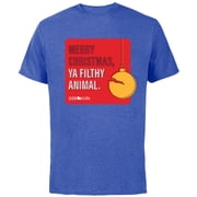 Home Alone Movie Quote Merry Christmas, Ya Filthy Animal - Short Sleeve Cotton T-Shirt for Adults - Customized-Royal Heather