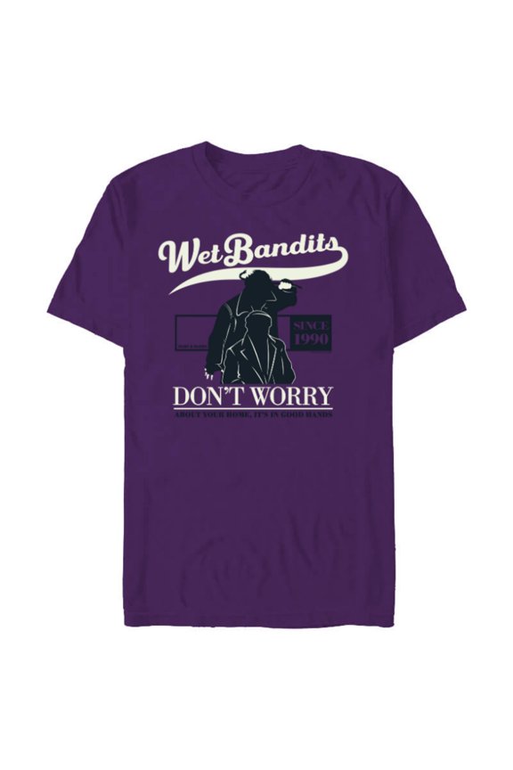 Home Alone Wet Bandits Don’t Worry It’s in Good Hands Quote - Short Sleeve Blended T-Shirt for Adults - Customized-Purple