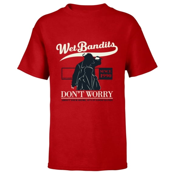 Home Alone Wet Bandits Don’t Worry It’s in Good Hands Quote - Short Sleeve T-Shirt for Kids - Customized-Red
