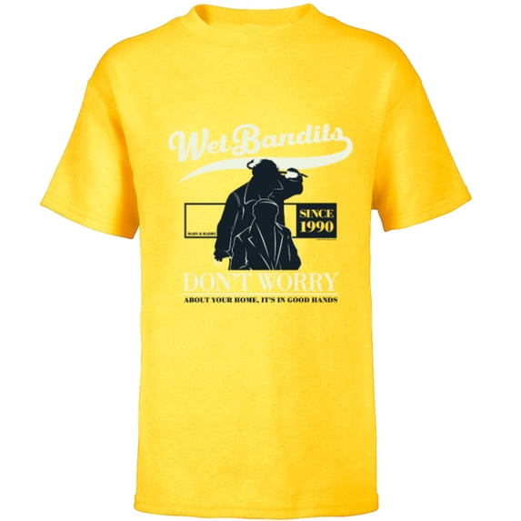 Home Alone Wet Bandits Don’t Worry It’s in Good Hands Quote - Short Sleeve T-Shirt for Kids - Customized-Yellow