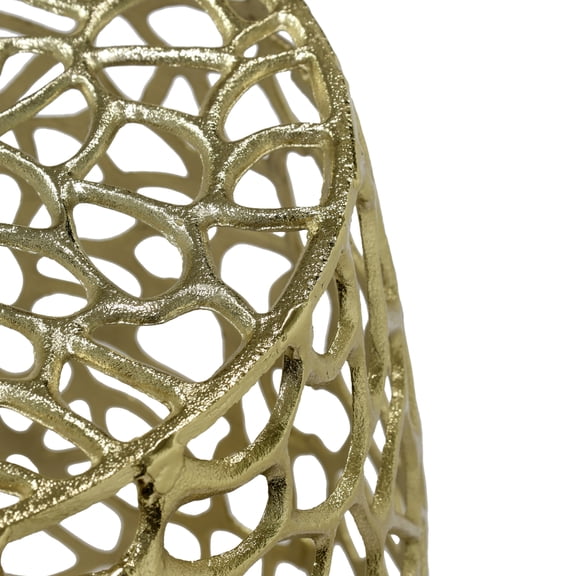 Home® Aluminum Drum End Table with Intricate Design-gold with Round