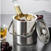 Home Appliances Jioakfa Classic Round Ice Bucket, Stainless Steel Drink Cooler Beverage Bucket, Chill Wine And Beer, Fami Gather 101.4Oz A2788 Silver