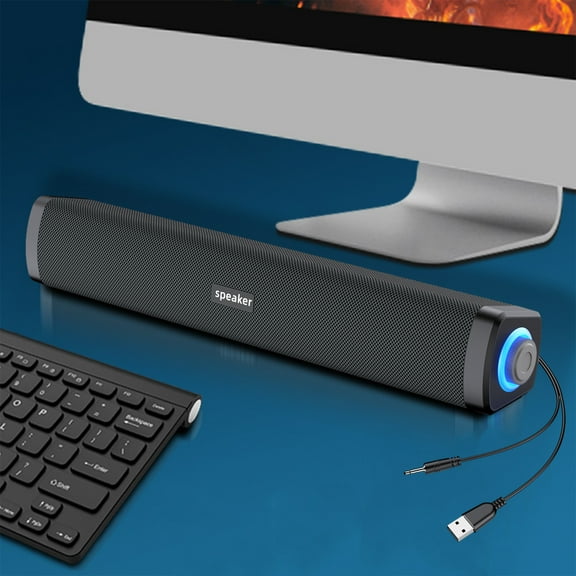 Home Appliances ZKCCNUK Gadgets, Desktop Speaker Computer Desktop Speaker Built-in Volume Knob LED Light Wired Connection Suitable For Desktop Computers And Laptops Up to 30% off Clearance