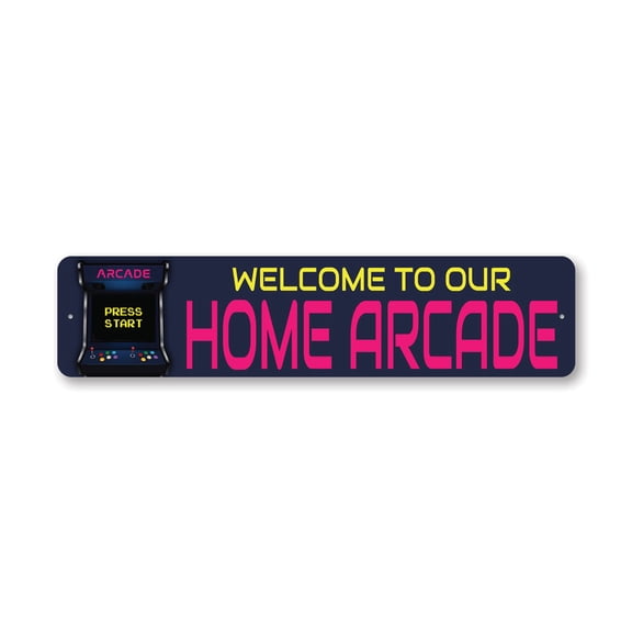 Home Arcade Aluminum Metal Decor Sign - 4x18 inches