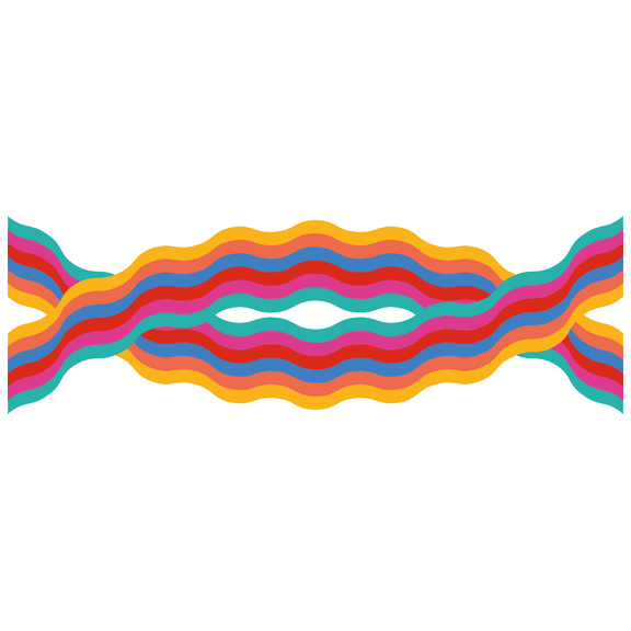 Home Art 18" x 50" Multicolored Wavy Rainbow Flow Tracks Living Room Wall Sticker Decoration Colorful Groovy Lines Design Kids Bedroom Retro Classic Stripes Vinyl Wall Decal