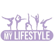 Home Art Adhesive Artistic Gymnasts Vinyl Decoration 11" x 20" Gymnastics Sport Design Removable Wall Decal - Gymnastics Is My Lifestyle Lettering Art Kids Girls Bedroom Gymnast Quotes Wall Sticker