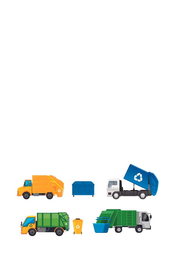 Home Art Garbage Truck Decal Design Vinyl Dumpster Toys Decor Removable Wall Decal - 20" x 30" Kids Bedroom Living Room Refuse Truck Garbage Waste Collection Vehicle Adhesive Wall Decoration Sticker