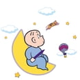 thumbnail image 1 of Home Art Living Room Vinyl Adhesive Harold And The Purple Crayon Decor Design Wall Decal | 18" x 20" Removable Kids Bedroom Nursery Four Year Old Boy Cow Hot Air Balloon Moon Stars Decoration Sticker, 1 of 5