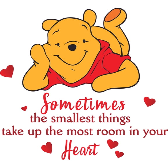 Home Art StickerDecal Kids Bedroom Nursery Wall Decal Quotes - Sometimes The Smallest Things Take Up The Most Room In Your Heart | 22" x 28" Removable Vinyl Teddy Bear Wall Decoration Sticker