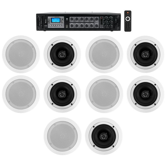 Home Audio System+(10) 5.25" White Bedroom/Living Room/Bathroom Ceiling Speakers